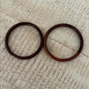 Set of Two Brown Wooden Bangles